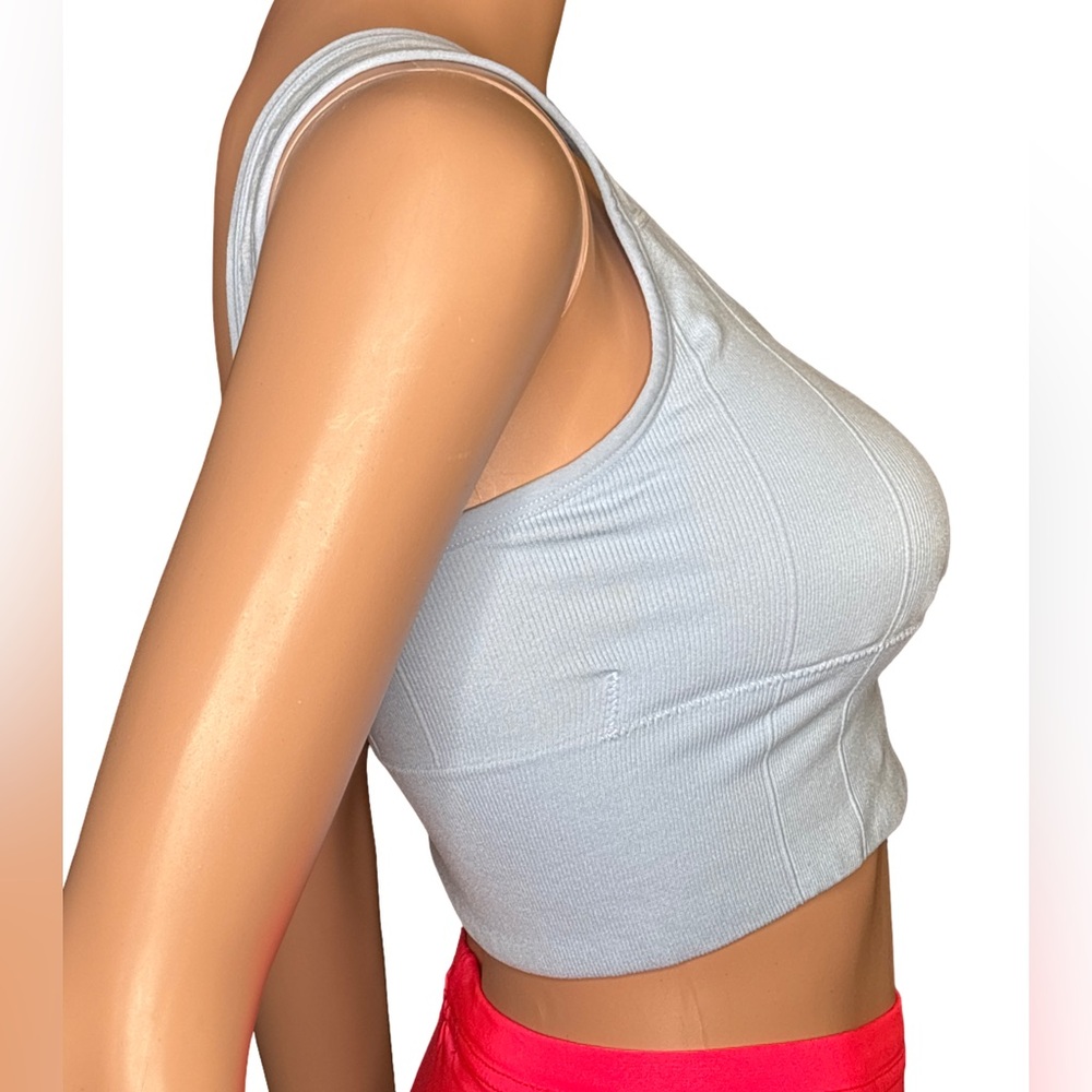 Light Blue Ribbed Sports Bra Small - Picture 2 of 4